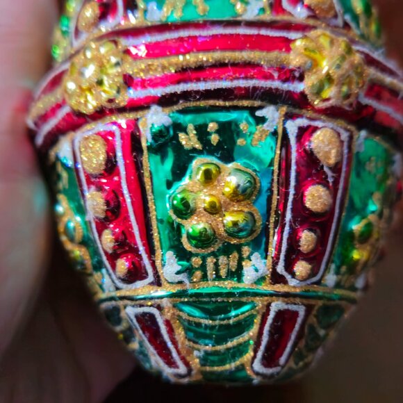 RARE CHRISTOPHER RADKO GOLD RED FABERGE EGG SAKS 5th AVE CHRISTMAS ORNAMENT - Picture 12 of 12